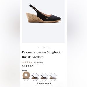 Palomera Canvas Slingback Buckle Wedges